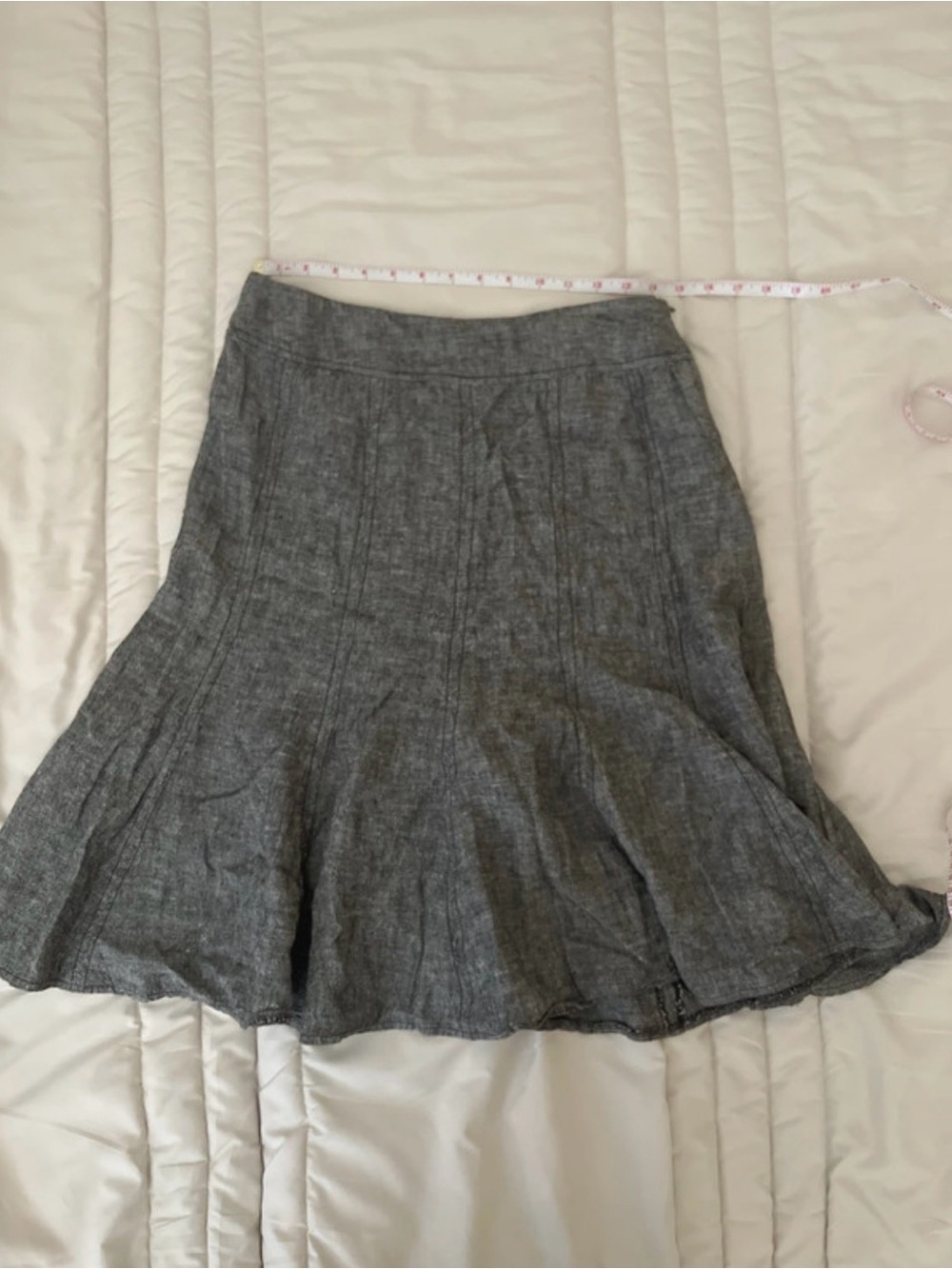 Dalia Collection Gray A-line Skirt with Panel Detailing